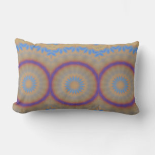 Purple, Blue, Yellow Circles Lumbar Cushion