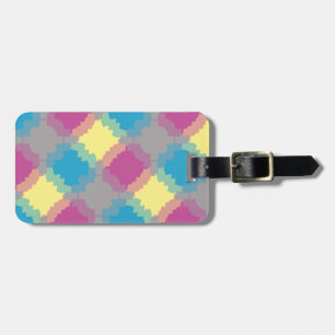 Purple Blue Yellow Pattern Luggage Tag