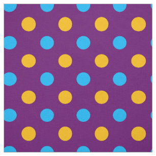 Purple Blue Yellow Polka Dots Design  Fabric