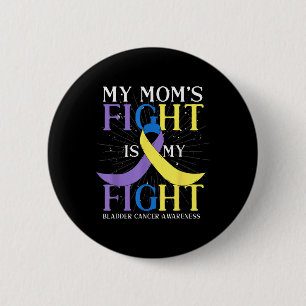 Purple Blue Yellow Ribbon Mum Bladder Cancer Aware 6 Cm Round Badge