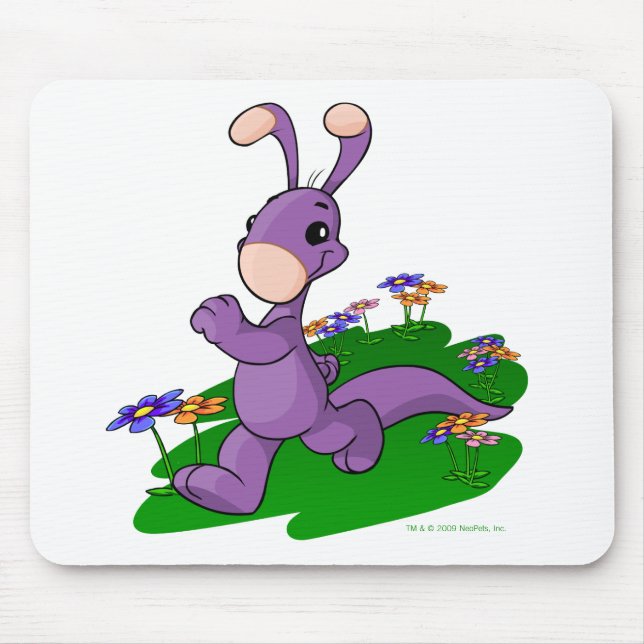 Purple Blumaroo marching through Roo Island Mouse Pad (Front)
