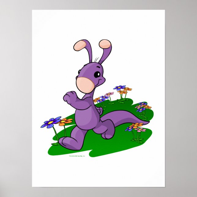 Purple Blumaroo marching through Roo Island Poster (Front)