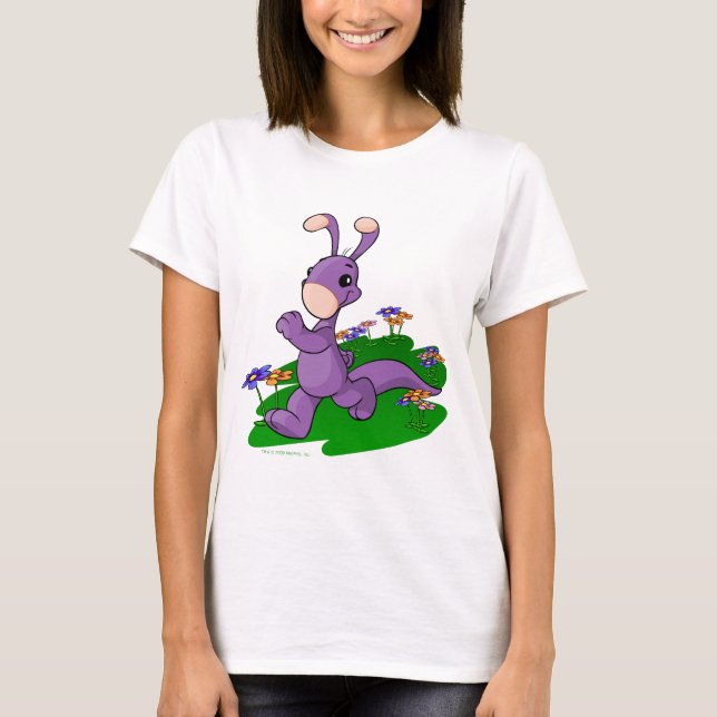 Purple Blumaroo marching through Roo Island T-Shirt (Front)