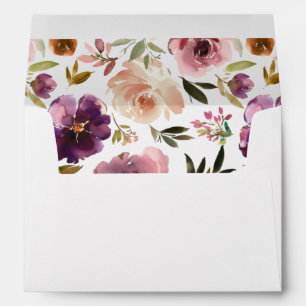 Purple & Blush Pink Floral Envelope