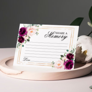 Purple & Blush Rose Funeral Share a Memory Card