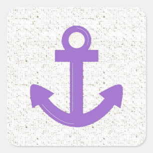 Purple boat anchor distressed stickers