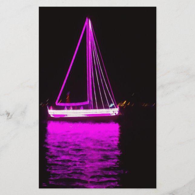 Purple Boat Stationery (Front)