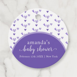 Purple Boho Arch Sweetheat Valentine Baby Shower  Favour Tags