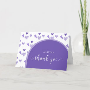Purple Boho Arch Sweetheat Valentine Baby Shower  Thank You Card