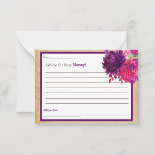 Purple Boho Baby Shower Advice for Mummy Card