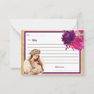 Purple Boho Baby Shower Dear Baby Card