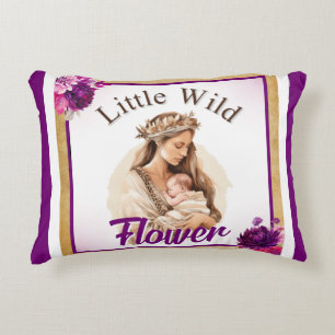 Purple Boho Baby Shower Decorative Cushion