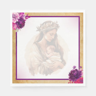 Purple Boho Baby Shower Napkins