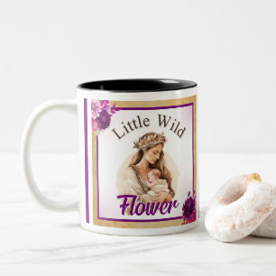 Purple Boho Baby Shower  Two-Tone Coffee Mug