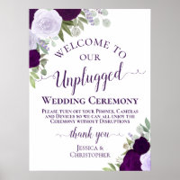 Purple Boho Chic Floral Unplugged Wedding Ceremony