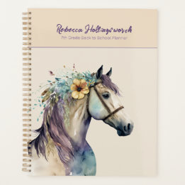 Purple Boho Horse Custom Back To School Planner