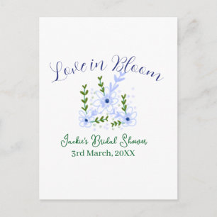 Purple boho love in Bloom bridal shower name retro Postcard