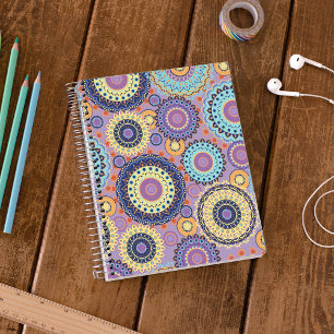 Purple Boho Mandala Geometric Pattern  Notebook