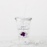 Purple Boho Roses Elegant Maid of Honour Wedding