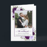 Purple Boho Roses & Photo Elegant Wedding Programme<br><div class="desc">This beautiful folded wedding program features an elegant yet rustic boho chic design. The front has a welcome along with your photo surrounded by a bevy of hand painted watercolor roses in shades of purple, plum, and lavender. Inside is space for the order of the ceremony and reception on the...</div>
