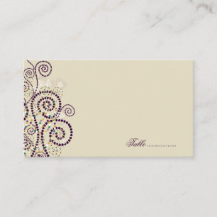 Purple Boho Spirals Elegant Wedding Place Cards