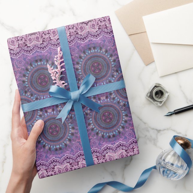 Purple Boho Style Wrapping Paper (Gifting)