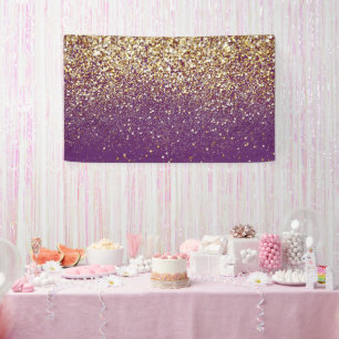 Purple Bokeh Backdrop Birthday Backdrop Gold Spots Banner