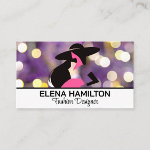 Purple Bokeh Background   Fashion Model Logo Business Card