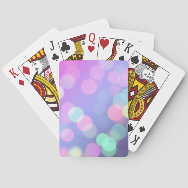 Purple Bokeh Lights Playing Cards (Back)