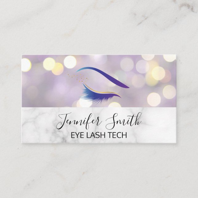 Purple Bokeh | Marble | Loyalty Card (Front)