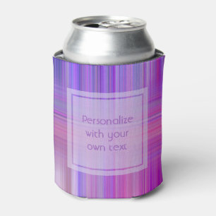 Purple Bokeh Plaid Custom Text Can Cooler