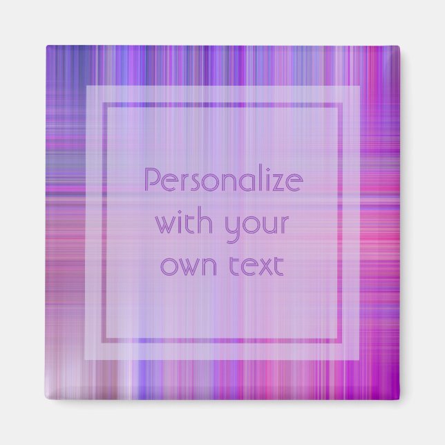 Purple Bokeh Plaid Custom Text Magnet (Front)