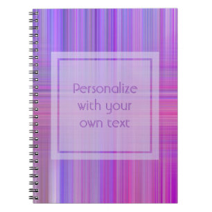 Purple Bokeh Plaid Custom Text Notebook