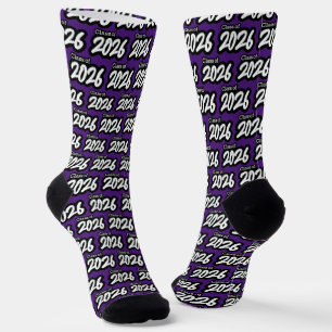 Purple Bold Brush Class of 2026 Socks