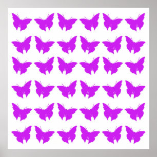 Purple Bold Butterflies Poster