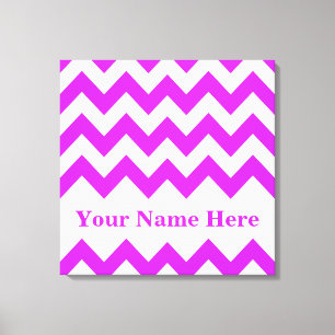 Purple Bold Chevron with name at Emporio Moffa Canvas Print