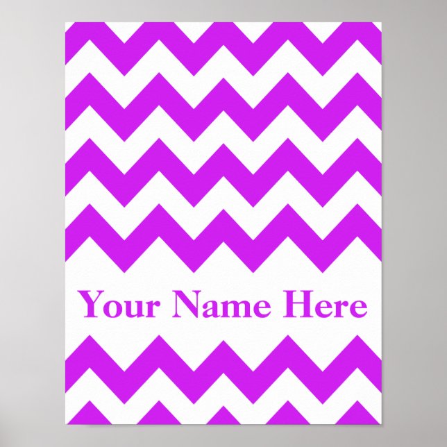 Purple Bold Chevron with name Poster (Front)