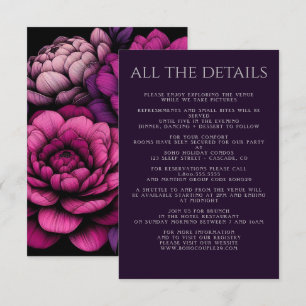 Purple Bold Floral Enclosure Card