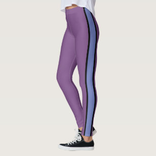Purple Bold Stripe Leggings