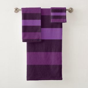 Purple Bold Stripes Bath Towel Set
