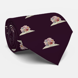 Purple Book & Flowers Men's Graduation, Work Gift Tie