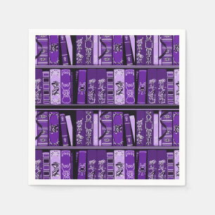 Purple Book Shelves Vintage Books Napkin
