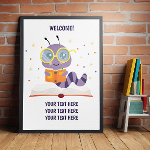 Purple Bookworm Theme Poster