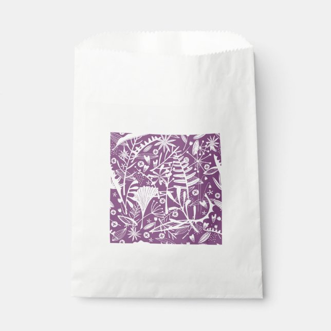 Purple Botanical Modern Favour Bags (Front)