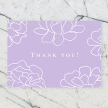 Purple Botanical Modern Wedding Thank You Card