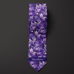 Purple Botanical Monogram Tie<br><div class="desc">Achieve a refined look with our Purple Botanical Monogram Neck Tie. The botanical monogram design in purple adds a touch of elegance and style to your wedding attire. Pair it with our matching socks for a coordinated and sophisticated look.</div>