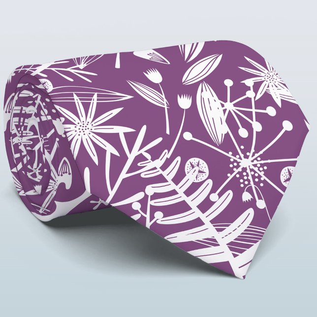 Purple Botanical Silhouette Tie (Creator Uploaded)