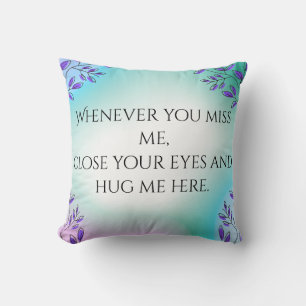 Purple Botanical Whenever You Miss Me Hug This Pil Cushion