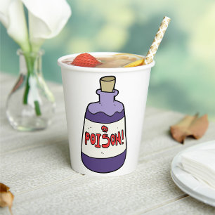 Purple Bottle Of Poison Paper Cups