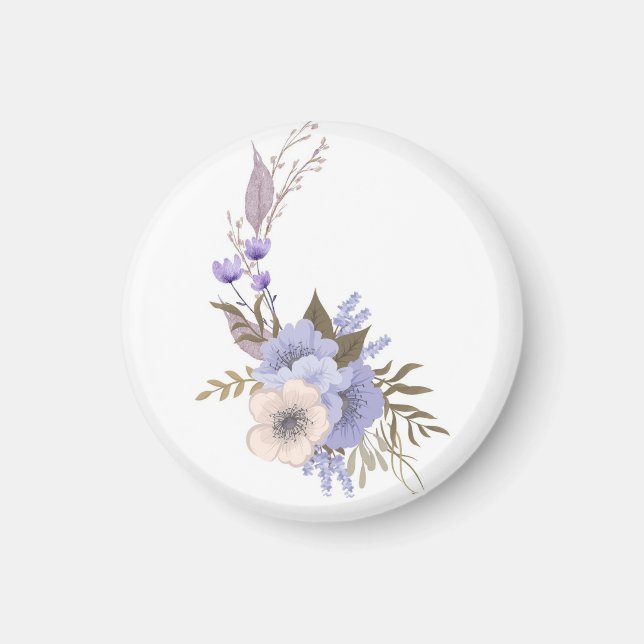Purple boutique style floral  magnet (Front)
